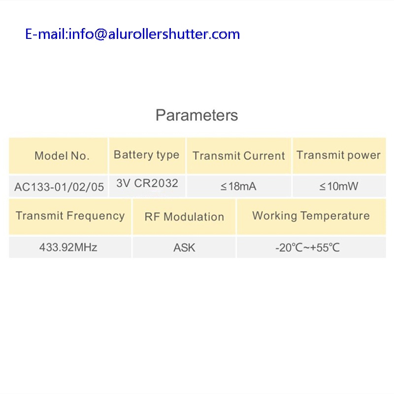AC133-01 Roller Shutter Radio Wall Type Emitter